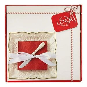NEW Lenox Hosting the Holiday 3-piece Carved Napkin Tray Set